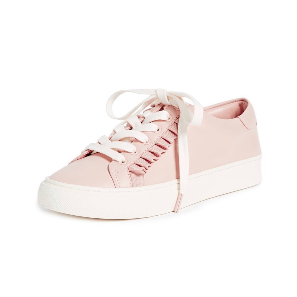 Tory Burch sport Pink ruffle leather sneakers good condition